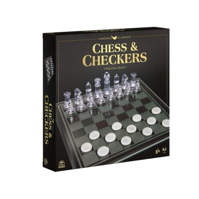 Clear Chess & Checkers Set with Glass Board Game