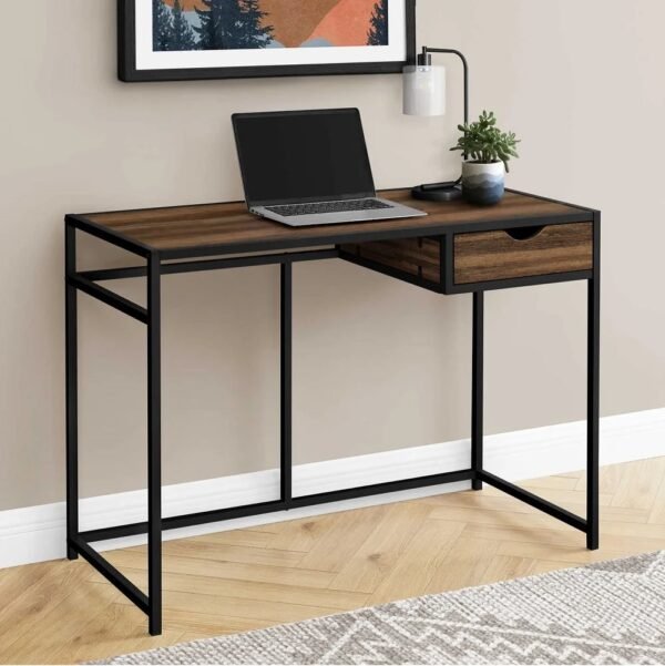 Brown Wood and metal computer/ laptop desk.