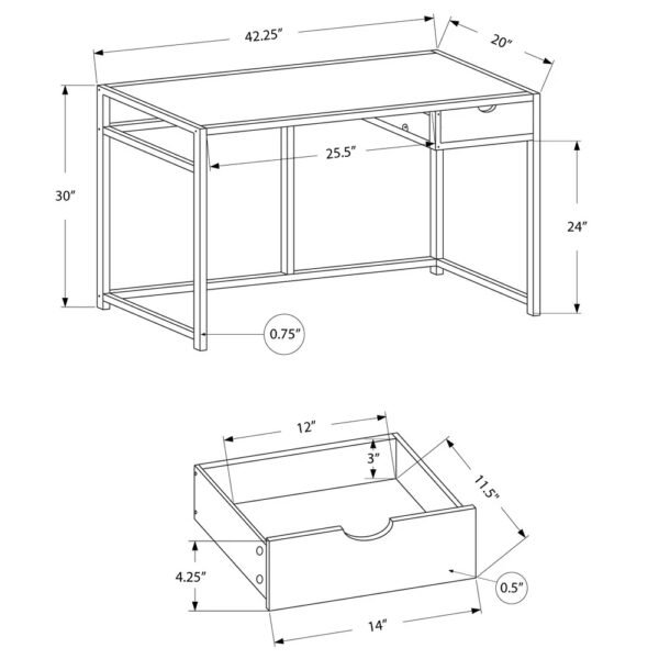 Brown Wood and metal computer/ laptop desk.