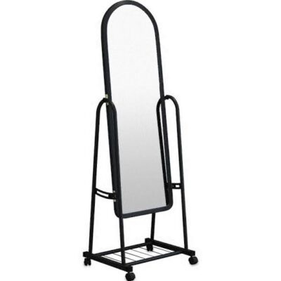 Black Standing Mirror with wheels