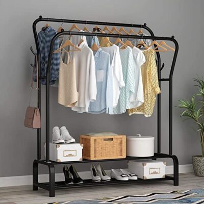 Double Clothing Rack with Shoe stand
