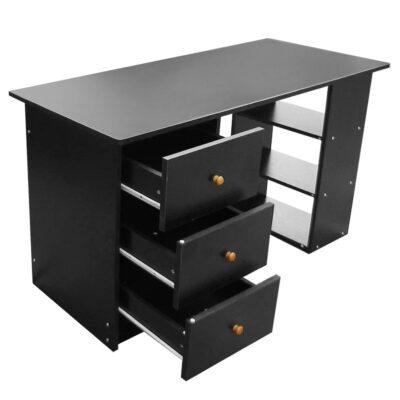 Black Computer Desk with Drawers