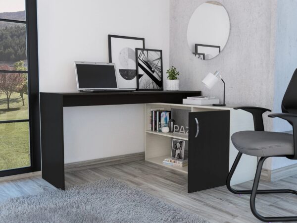 Black L Shaped Office Desk