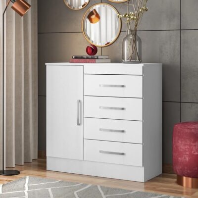 Reversible White/Pink Chest of Drawers