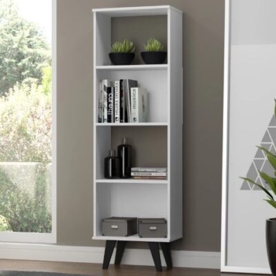 White Kage 4 Tier Multipurpose Bookcase/ Bookshelf