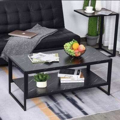 Black Marble Finish Coffee Table/ Center Table