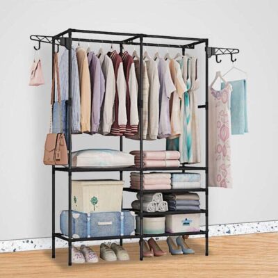 Clothes Rack Heavy Duty Wardrobe Hanger Garment Storage Stand Closet Organizer