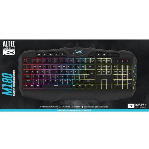 ALTEC LANSING GAMING RGB MULTICOLOUR LED BACKLIGHTING KEYBOARD