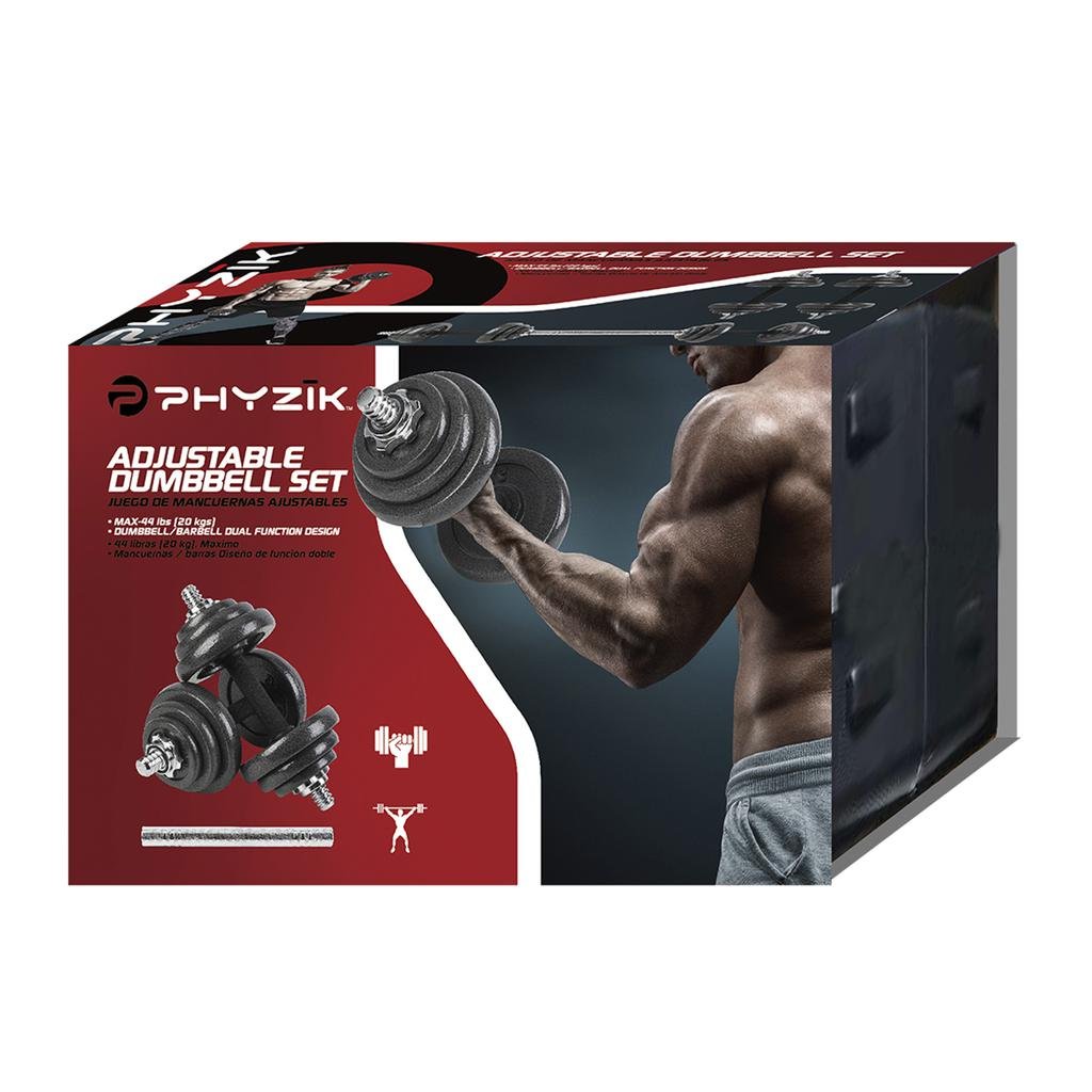 44lb Dumbbell set with Easy Assembly (Adjustable Bar)