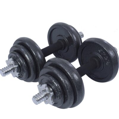 15KG Coated Dumbbell Set. String with Rubber Grips – ON SALE