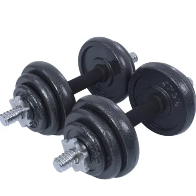 15KG/33lbs Coated Dumbbell Set. String with Rubber Grips – ON SALE