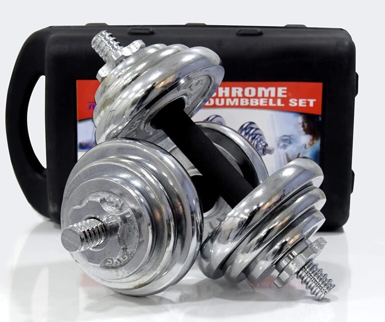 44LB Fully Adjustable Dumbbell Set with Rubber Grips and Carry Case