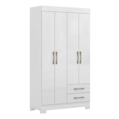 Scotland White 4 door/ 2 drawer Wardrobe