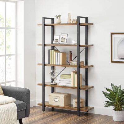 5 Layer Decorative Wood & Metal Bookcase/Book Shelf