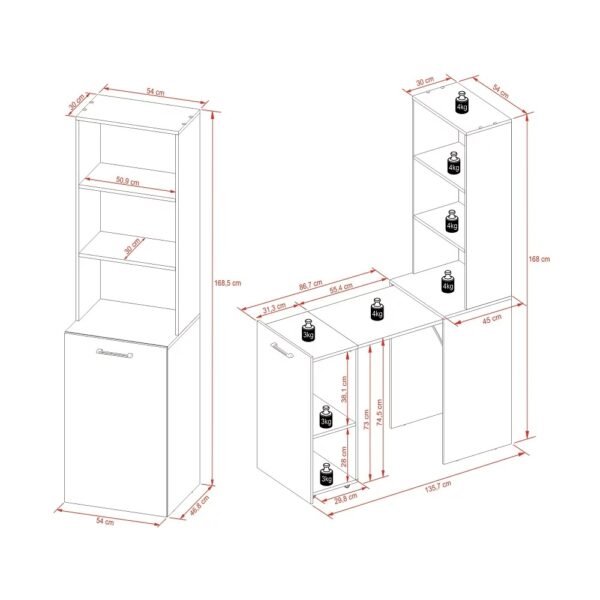 Foldable Multifunctional Desk/Bookcase/Island Unit