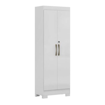 GlossWhite Rio 2 Door Cabinet with Lock and Key