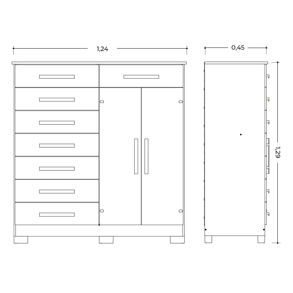 Astillia Ural 2 Door 8 Drawer Chest - Shopro Distributors