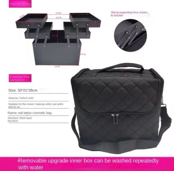 Foldable Cosmetic Bag Large Capacity Portable Multi-Layer Storage Bag