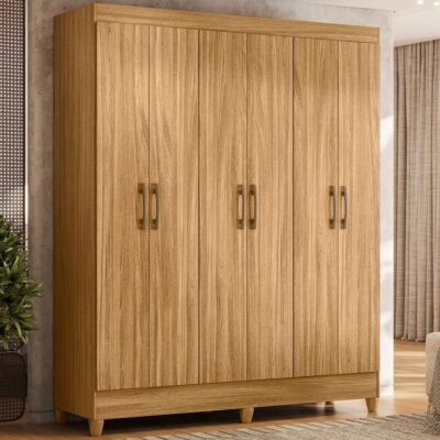 Scotland Brown Six Door Wardrobe