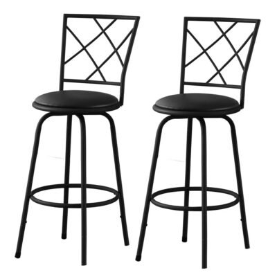 Black Swivel Barstool Chairs – $545 Each