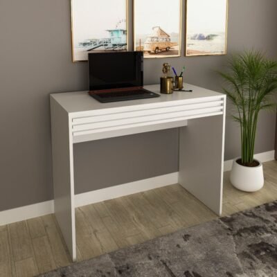 White Quattro Drawer Computer/PC Work and Study Desk