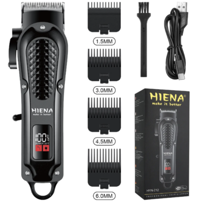 Hiena Electronic Hair and Beard Trimmer -Perfect for Men, Portable, Rechargable and Powerful.