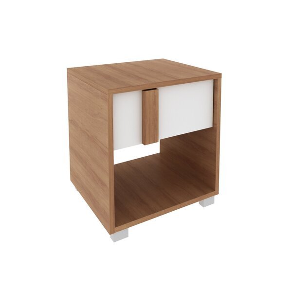 Quattro Brown Nightstand Walnut White