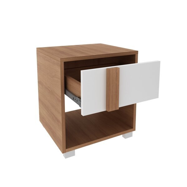 Quattro Brown Nightstand Walnut White