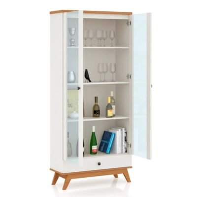 2 Glass Door 1 Drawer Study Cabinet – Sleek, Stylish, and Functional