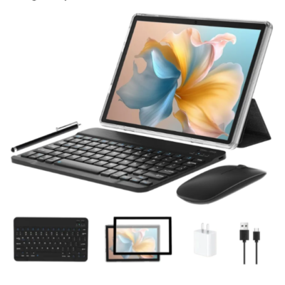 10 inch Android 13 Tablet Packa, 6GB RAM 64GB ROM 1TB Expand,with Keyboard, Case, Mouse, Stylus