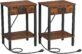 Set of 2 End Tables with Charging Stations, USB Ports, & Storage for Small Spaces