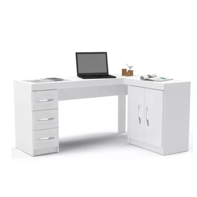 L-Shaped Office Desk – White