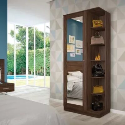 Duetto Shoe Cabinet – Elegant Storage with a Full-Length Mirror