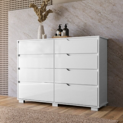 Georgia 8-Drawer Chest – Elegant White Finish