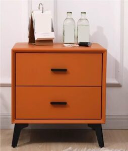 Light Grey 2-Drawer Bedside Table – Modern PU Leather Nightstand Copy