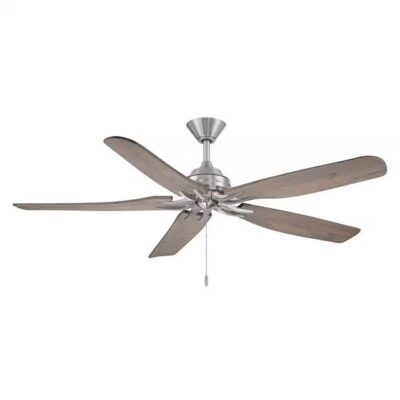 Hampton Bay Danetree 72″ Indoor/Outdoor Ceiling Fan – Real Wood Blades, Brushed Nickel Finish & Remote Control