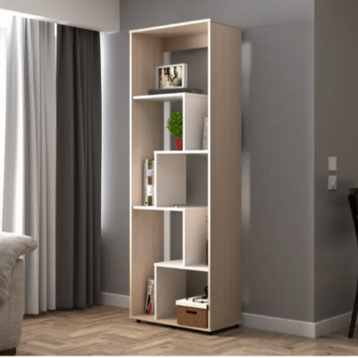 INVAL ZEL Color Block Bookcase – Arena/Blanco Finish | Exclusively at Shopro