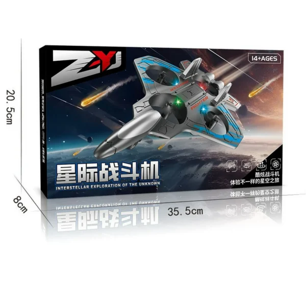 RC Fighter Jet with LED Lights – Easy Control & 360° Flips
