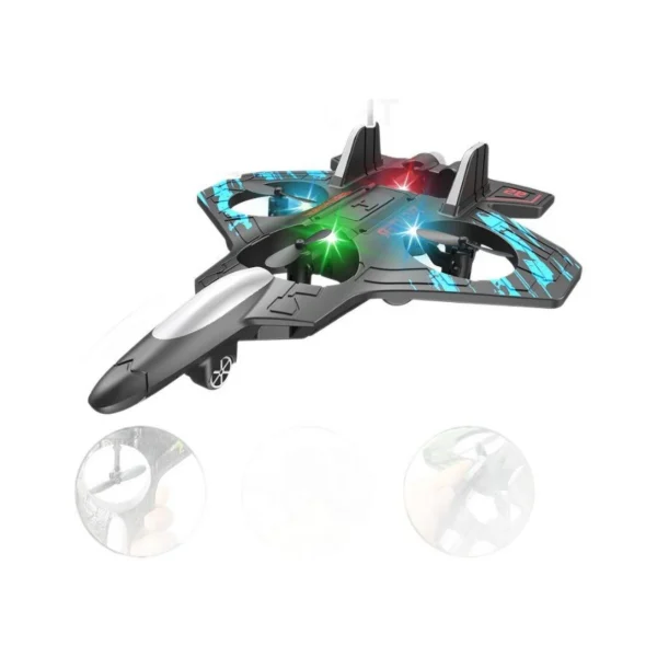 RC Fighter Jet with LED Lights – Easy Control & 360° Flips