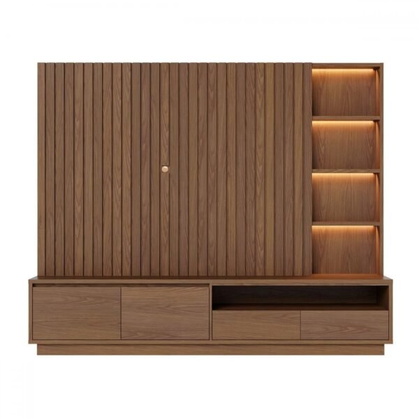Montego Wall Unit for 82 Inch TV with LED lights – Front View