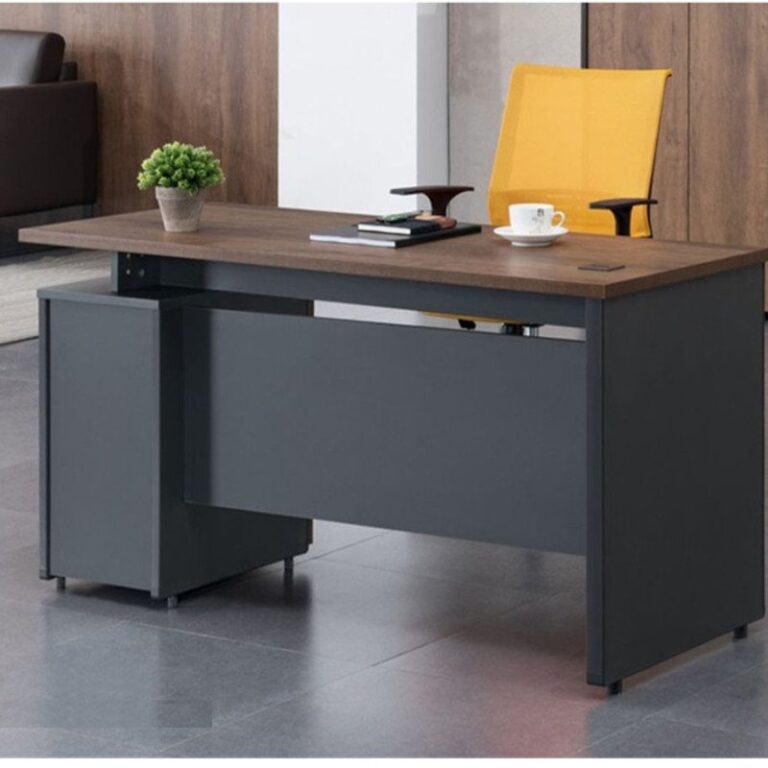 One Side File Desk MY IDEA Single Office Desk with Lockable Drawer & Side Cabinet – Bro
