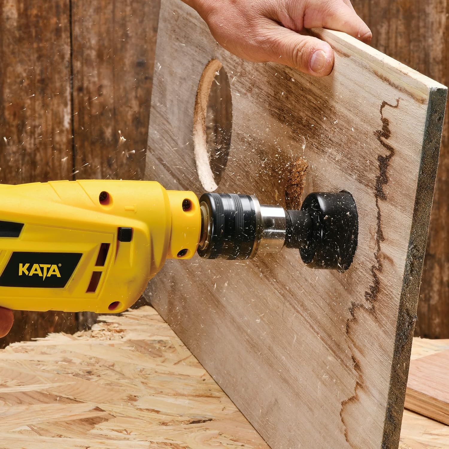 KATA 12PCS Hole Saw Kit (3/4″–2-1/2″) – Perfect for DIY Wood, PVC & Drywall Projects – Includes Mandrels & Hex Key