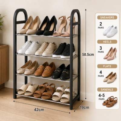 4-Tier Stackable Shoe Organizer