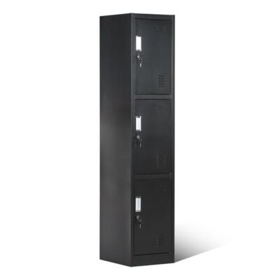 3-Door Metal Storage Locker – Durable Powder-Coated Steel with Secure Locks