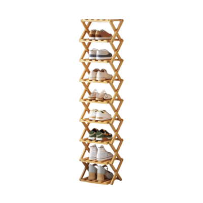 9-Tier Bamboo Shoe Rack – Extra Large, Space-Saving & Multipurpose Storage