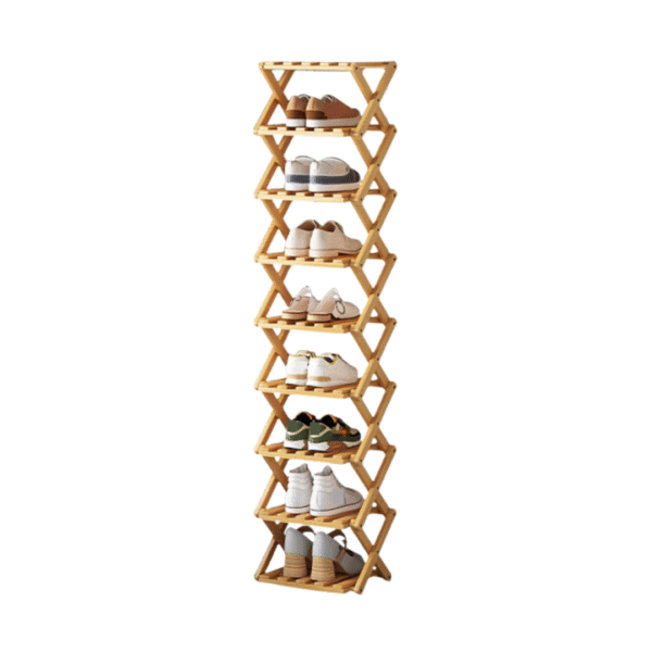 9-Tier Bamboo Shoe Rack – Extra Large, Space-Saving & Multipurpose Storage