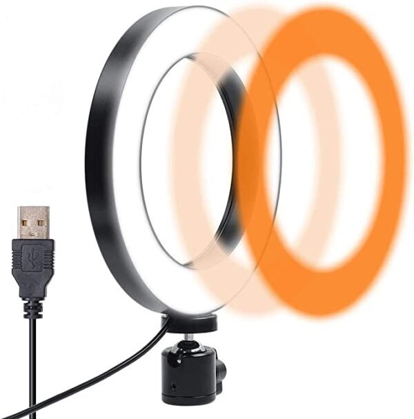 10″ Ring Light with Adjustable Desktop Tripod | 3 Lighting Modes & Phone Holder