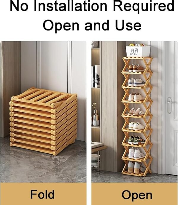 9-Tier Bamboo Shoe Rack – Extra Large, Space-Saving & Multipurpose Storage