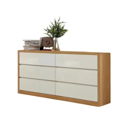 Verona 6-Drawer Dresser/ Chest of Drawer – Freijó & Off-White Finish