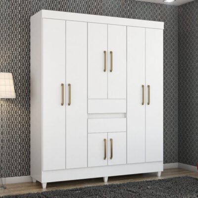 White 8-Door Wardrobe – Munique